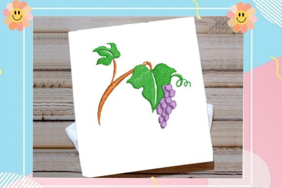 Grape with Leaves: A Sweet Holiday Embroidery Pick