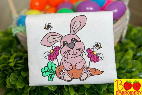 Pink Rabbit Holding Carrots and Flowers Review
