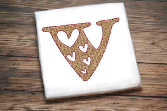 Review: Alphabet Letter V Multi Heart Embroidery